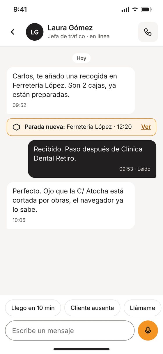 Messages with dispatch